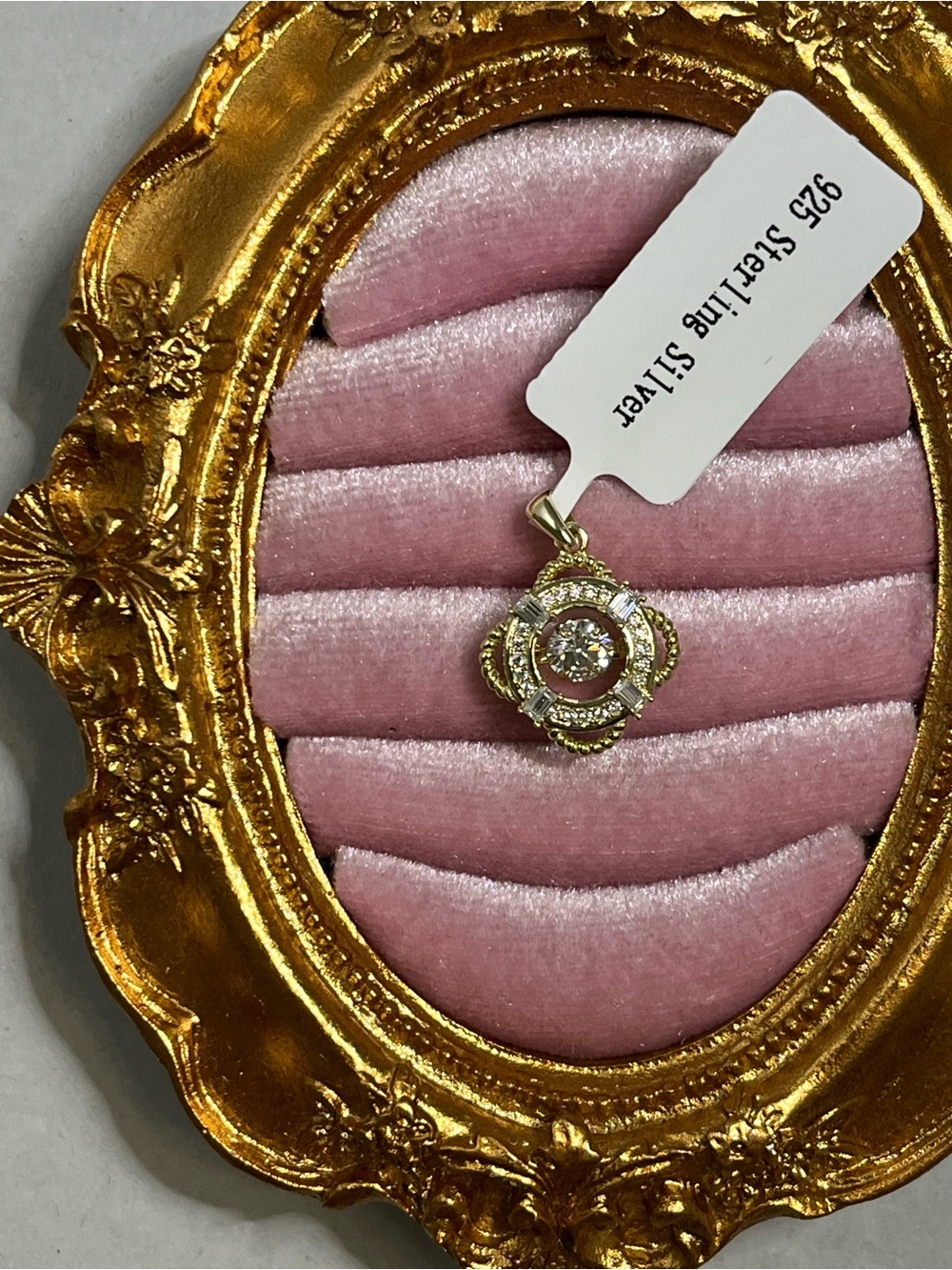 Gold over sterling silver floating pendant $370 retail